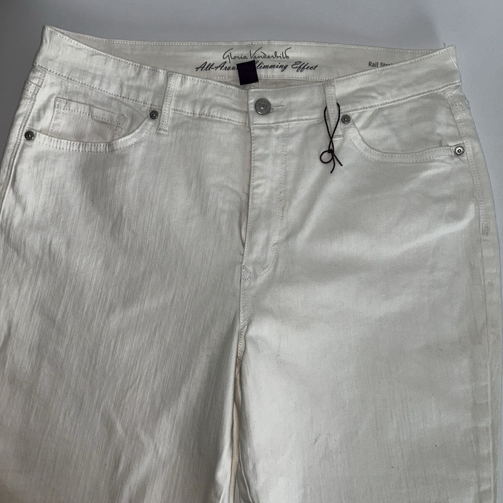 Gloria Vanderbilt Women's Jeans White, Size 14, Rail Straight